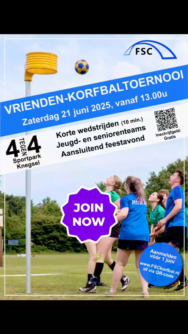 Schrijf je nu in voor het vrienden-korfbal toernooi! Dat wil je niet missen!