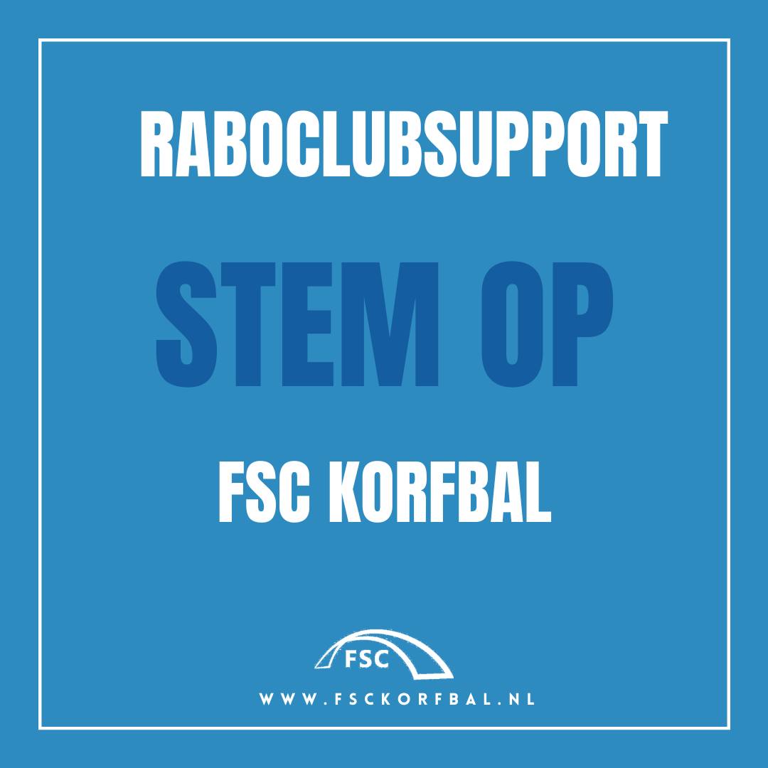 FSC doet weer mee met Rabo Club Support!
Het is nu weer mogelijk om op FSC te stemmen bij de RaboClubSupport campagne van de Rabobank! Voor elke stem op FSC krijgen we een leuk bedrag voor de vereniging! 💸💸
Zit jij bij de Rabobank? Stem dan op ons! Ken je mensen die (ook) bij de Rabobank zitten? Vraag hen dan ook om op ons te stemmen!